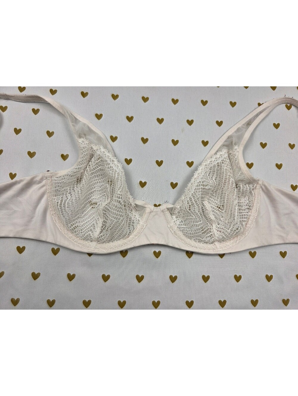 Victorias Secret Unlined White Demi Balconette Bra 32D
